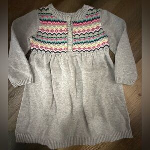 Carter's Gray Knit Dress with Multicolor Accents